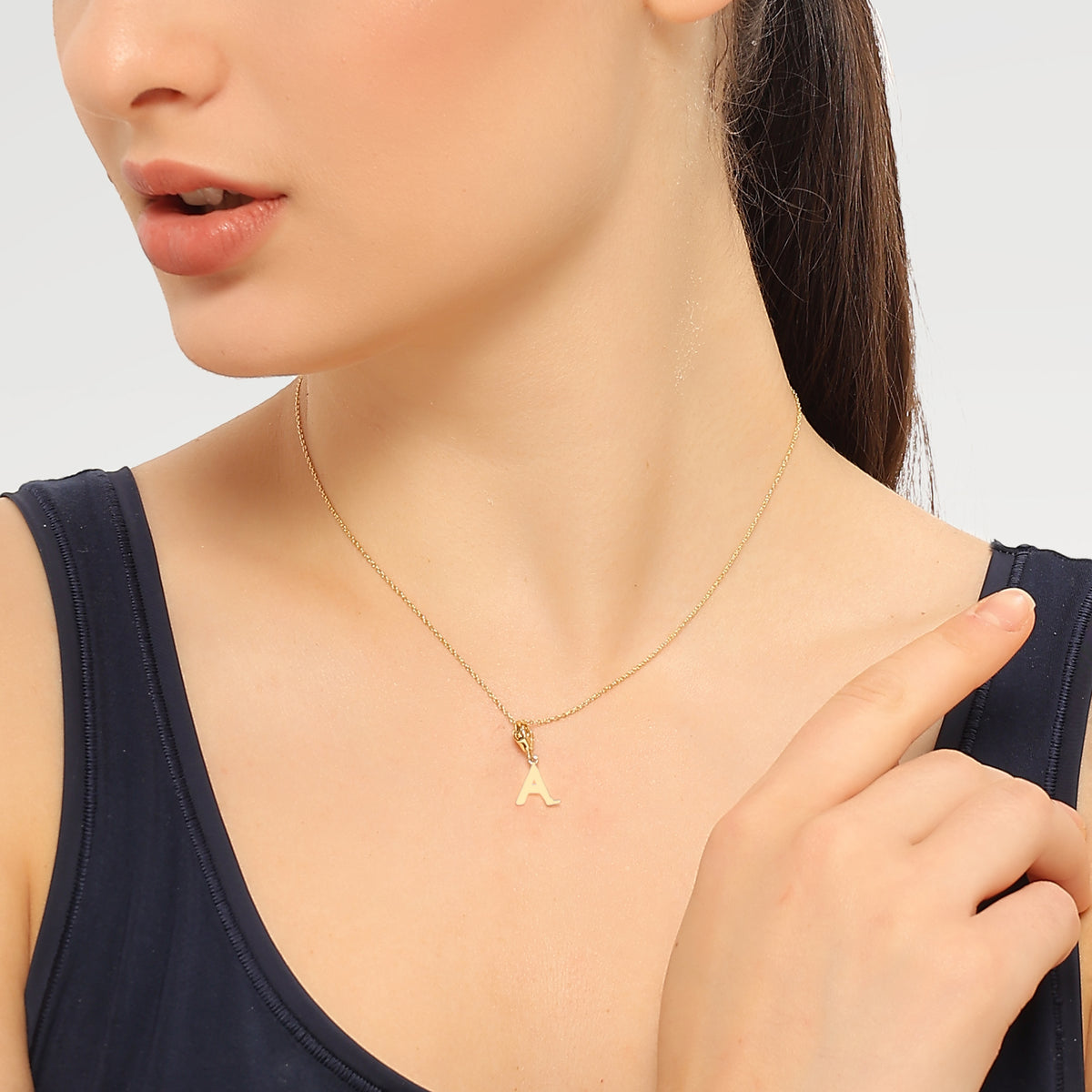 Zoe Yellow Gold Plated Alphabet Pendant