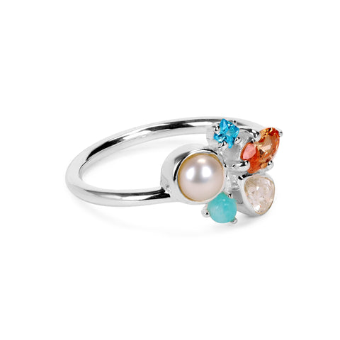 Anna Sterling Silver Multi Gemstone Ring