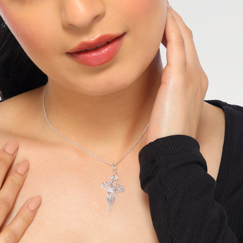 Luna Sterling Silver Elegant Floral Pendant