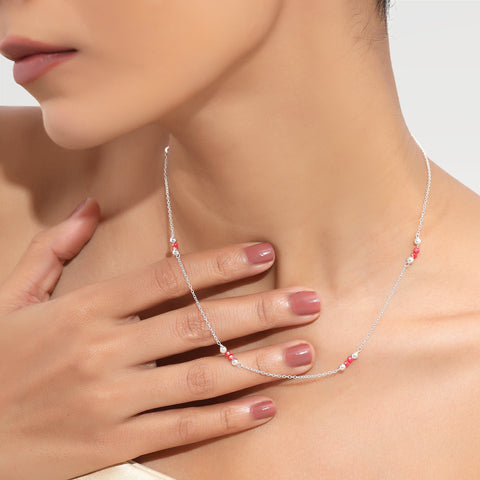 Anna Silver Crystal Necklace