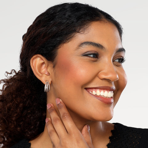 Diya Silver Hoop Earrings