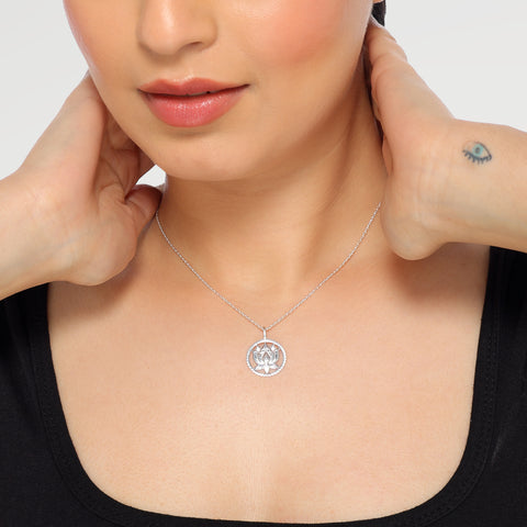 Luna Silver Lotus Pendant
