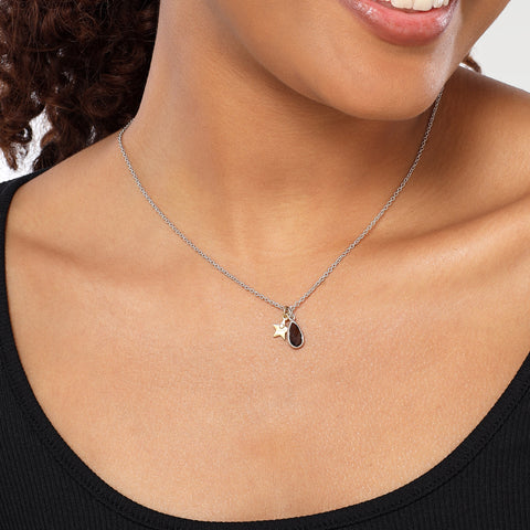 Uma Two Tone Star Leaf Necklace