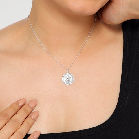 Anna Sterling Silver Ganesh White Cubic Zirconia Pendant