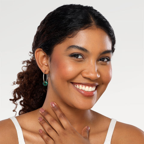 Rina Sterling Silver Malachite Earrings