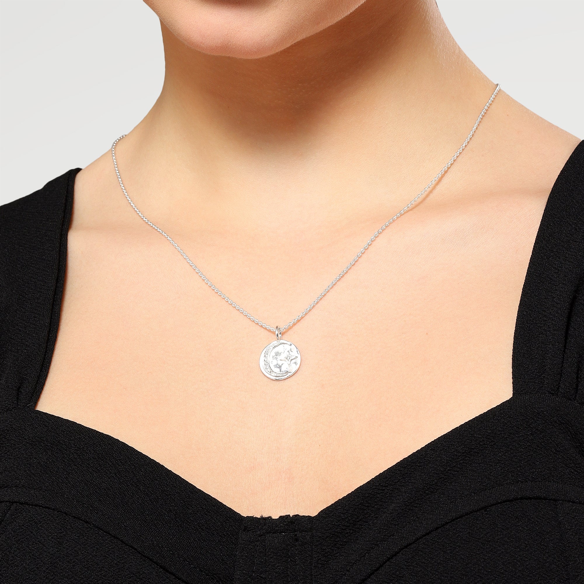 Zoe Star Moon Pave Zirconia Necklace