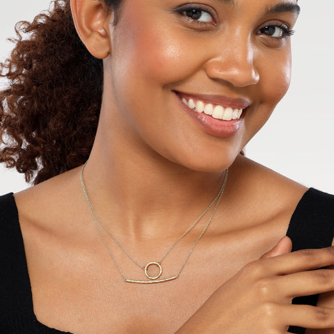 Sia Silver Hammered Necklace