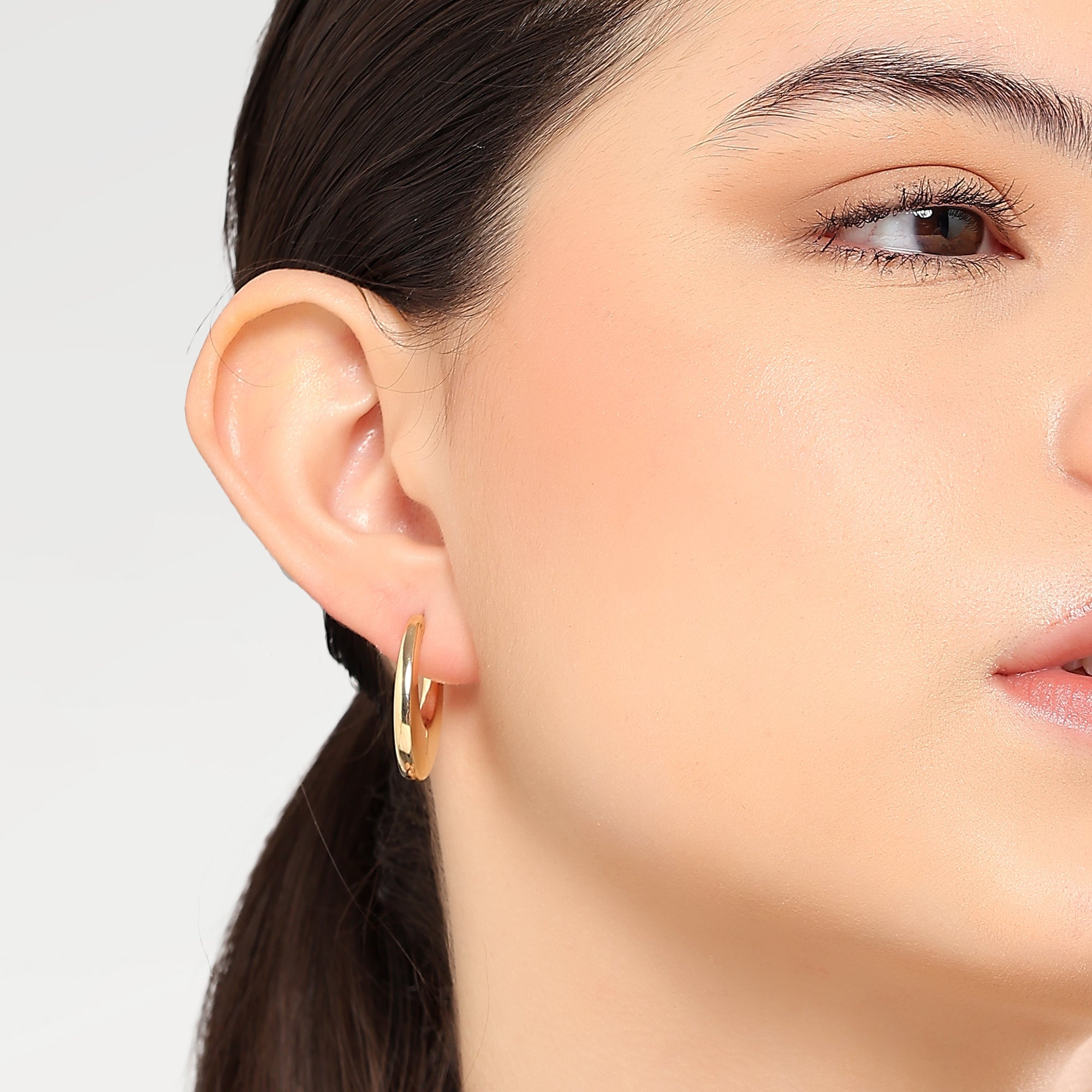 June Gold Plated Minimal Huggies Earrings