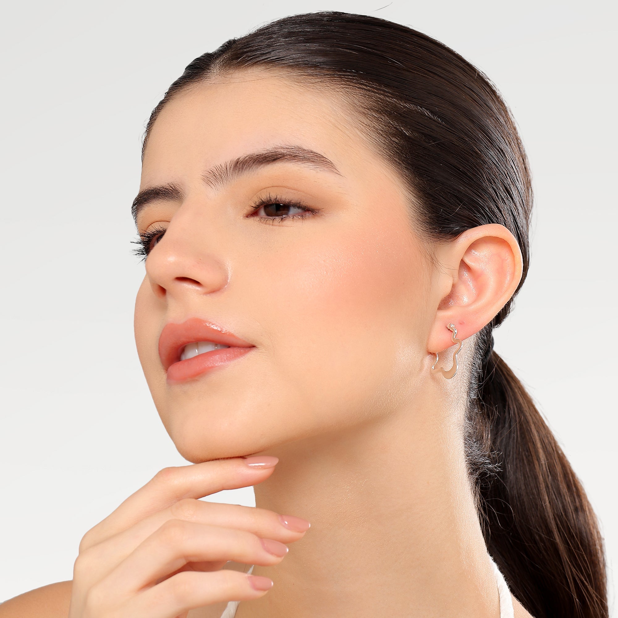 Nora Organic Shape Huggies Earrings