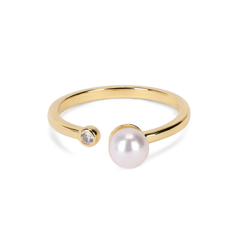 Anna Adjustable Synthetic Pearl Ring