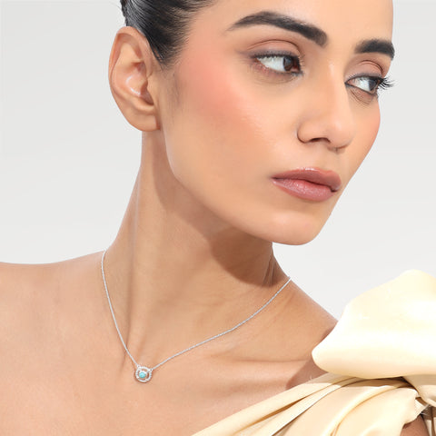 Lily Silver Turquoise Necklace