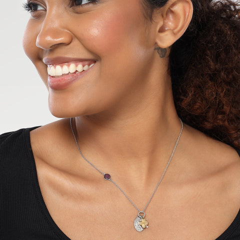 Luna Two Tone Cancer Zodiac Necklace