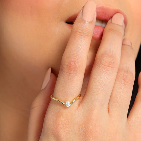 Anna Synthetic Pearl Adjustable Ring