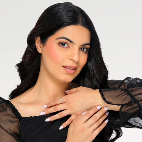 Piya Silver Diamond Adjustable Ring