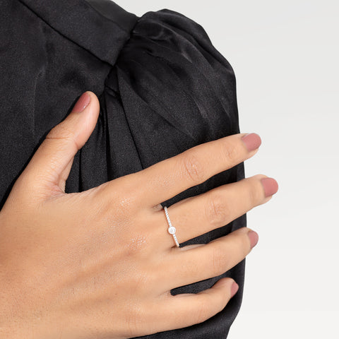 Anna Sterling Silver White Cubic Zirconia Elegant Ring