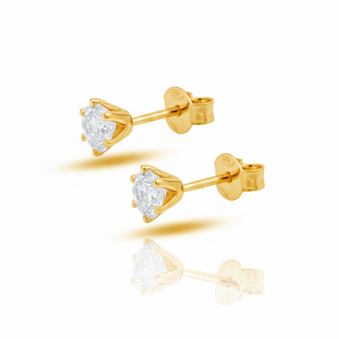 Hemi Silver Diamond Earrings