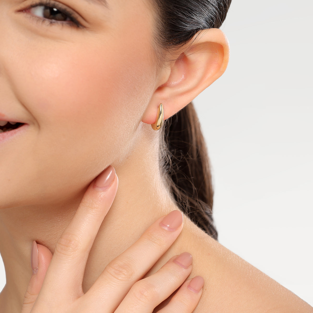 Nora Gold Plated Plain Stud Earrings