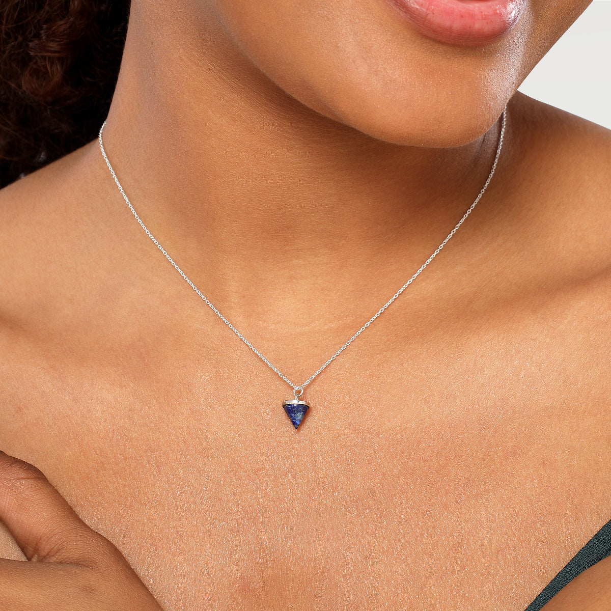 Grace Lapis Lazuli Drop Cone Necklace