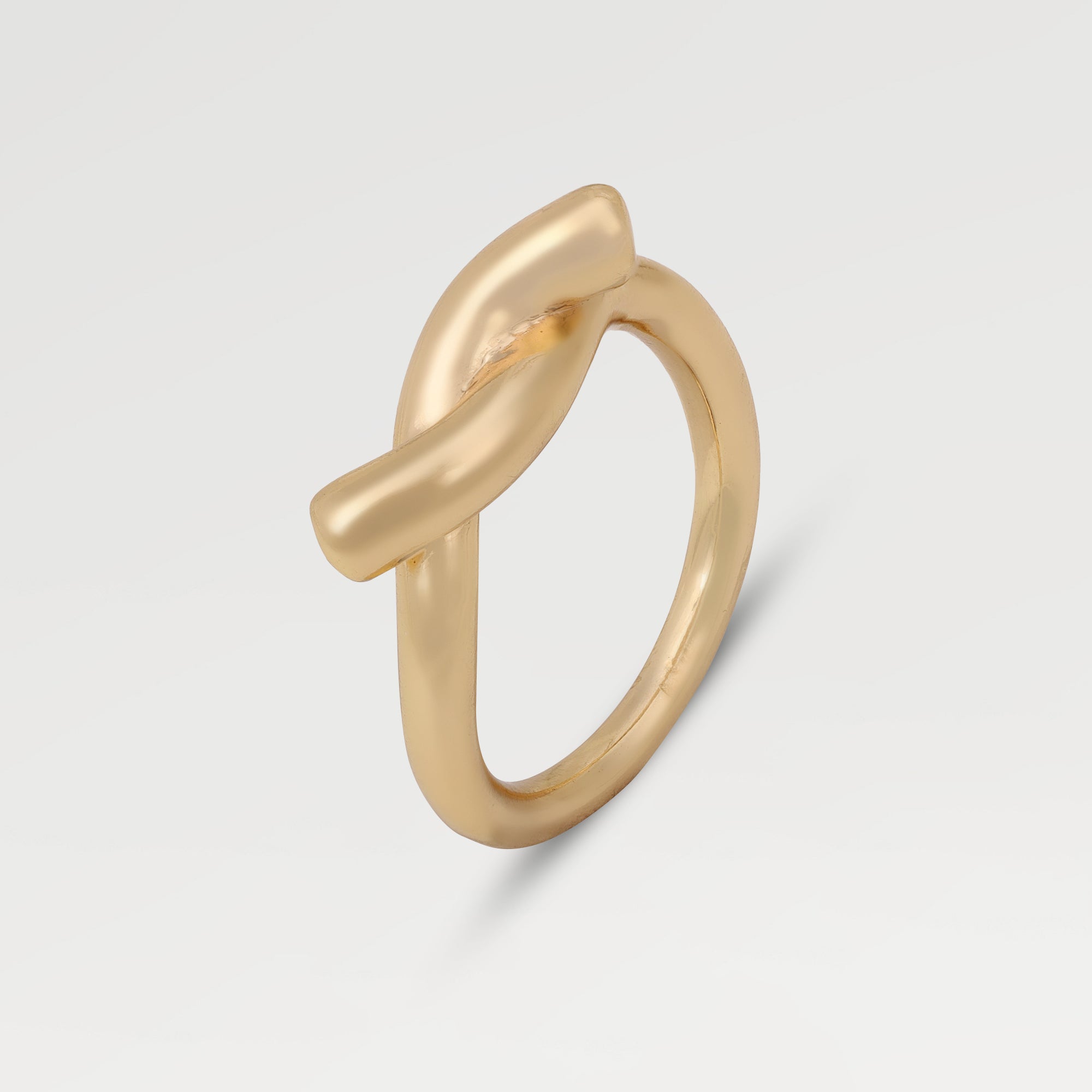 0.50 Micron Yellow Gold Plated Twist Plain Band Ring