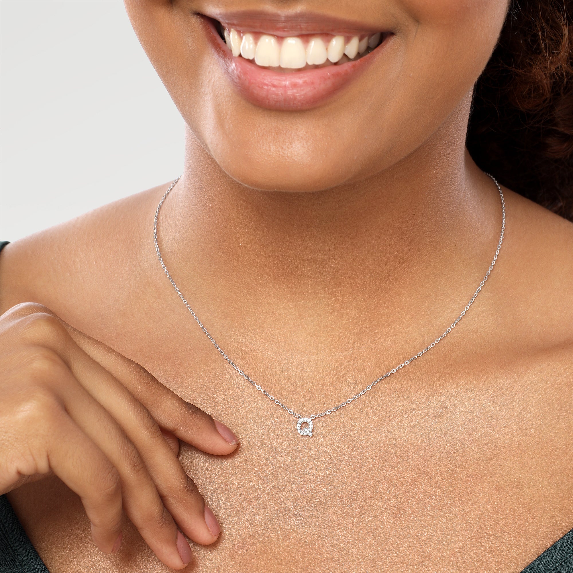 Emma Alphabet Zirconia Necklace