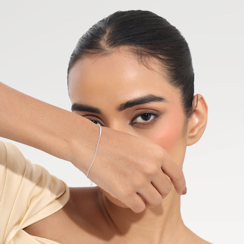 Kate Sterling Silver Round White Cubic Zirconia Bracelets