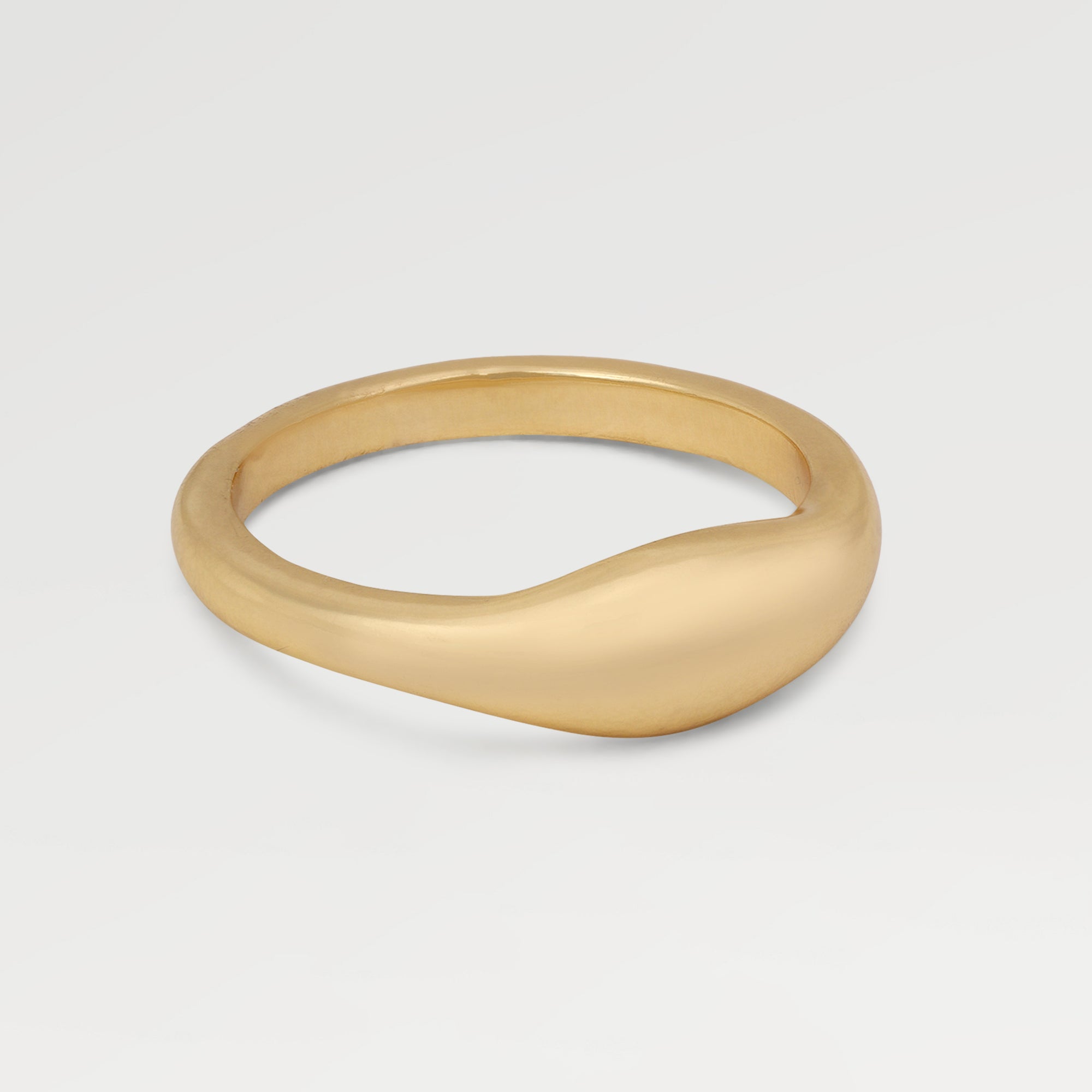 Two Tone Plating - Silver Plated  & 3 Micron Yellow Gold Plated Plain Organic Shape Ring