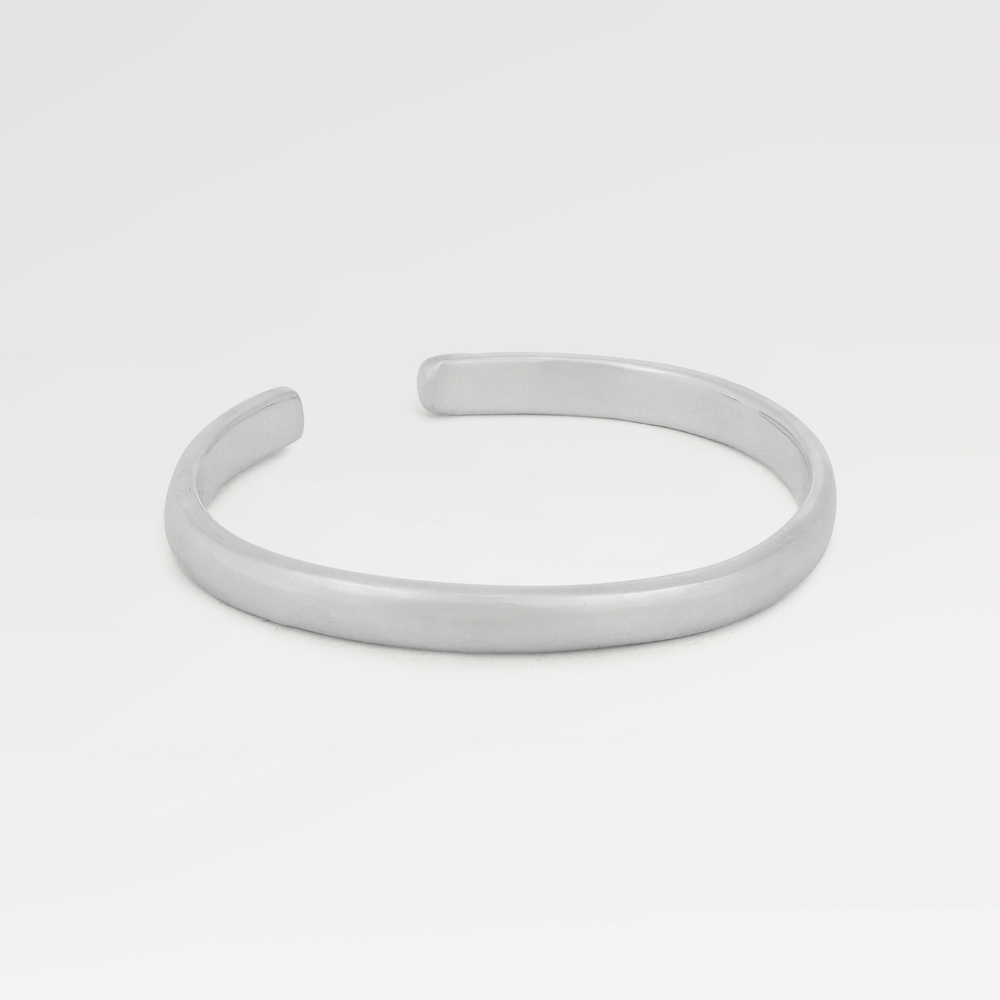 Rhodium Plated Plain Cuff Bangles