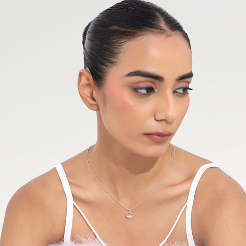 Ava Sterling Silver White Cubic Zirconia Necklace