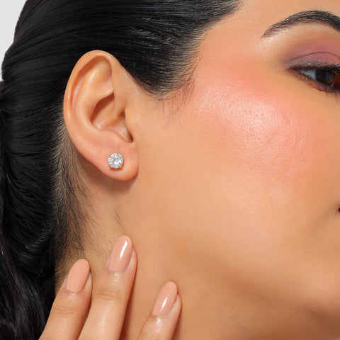 Izea Silver Stud Earrings