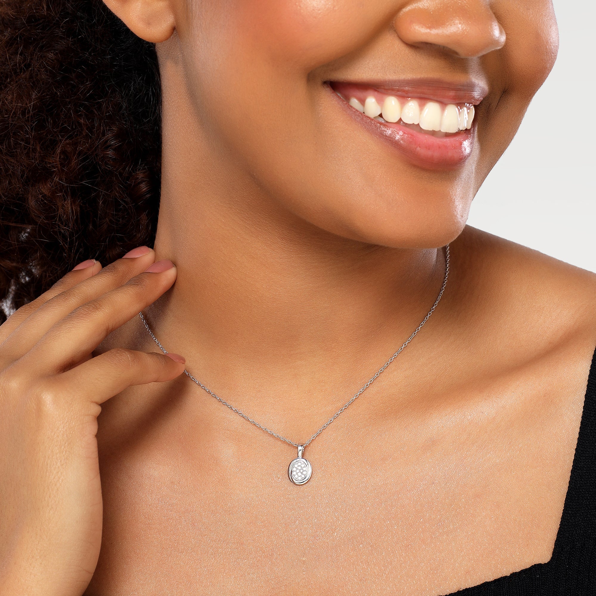 Zoe Rhodium Bar Zirconia Necklace