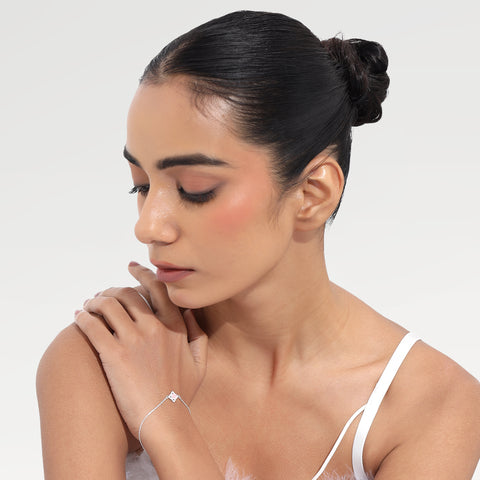 Mia Sterling Silver Rose Color Quartz Bracelets