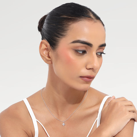 Ella Sterling Silver White Cubic Zirconia Star Necklace