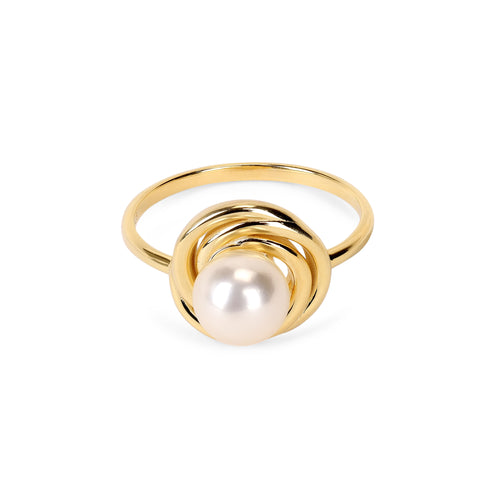 Lily Sterling Silver Round Synthetic Pearl Ring