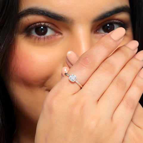 Ava Silver Zirconia Adjustable Ring