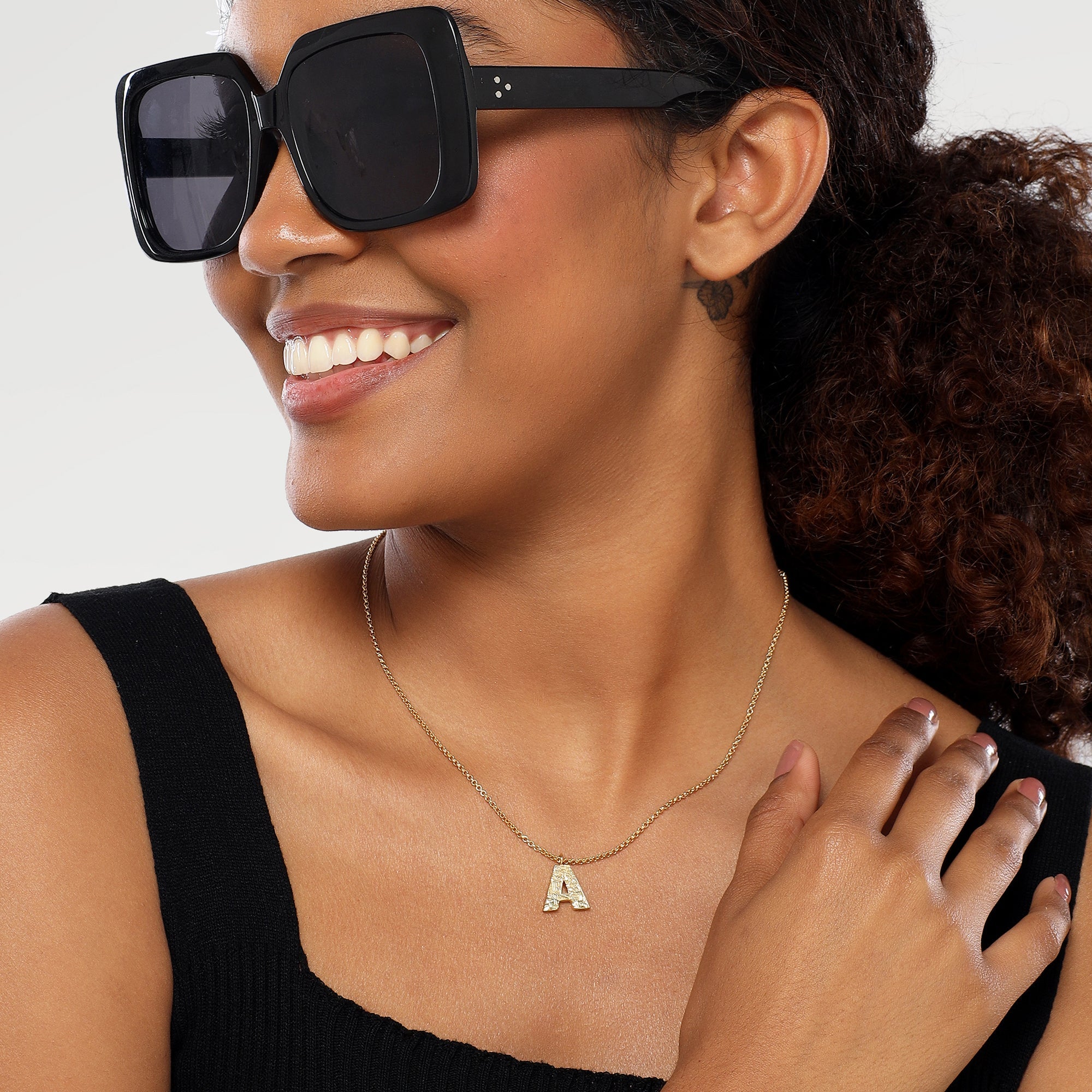 Ivy Textured Alphabet Necklace