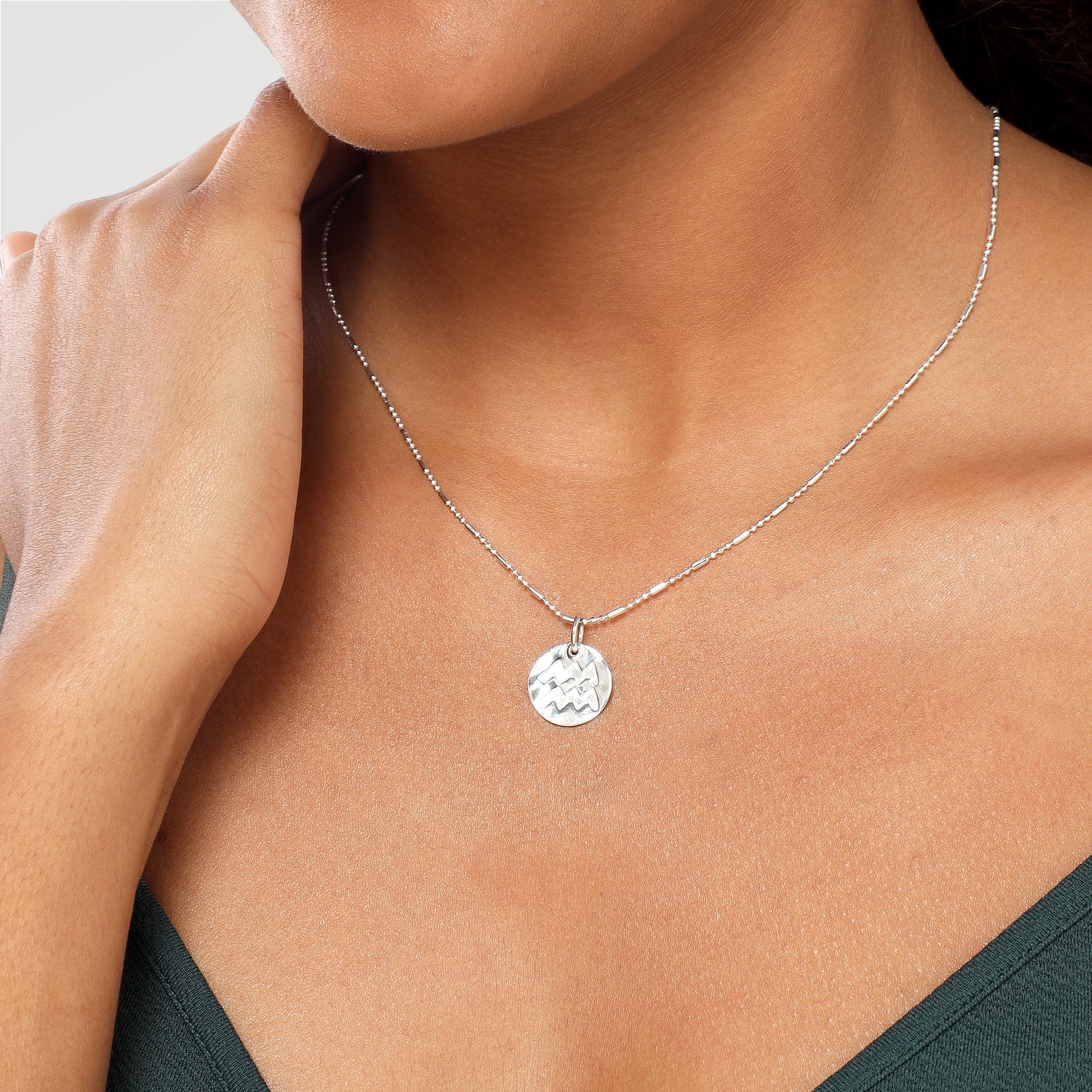 June Aquarius Zodiac Necklace