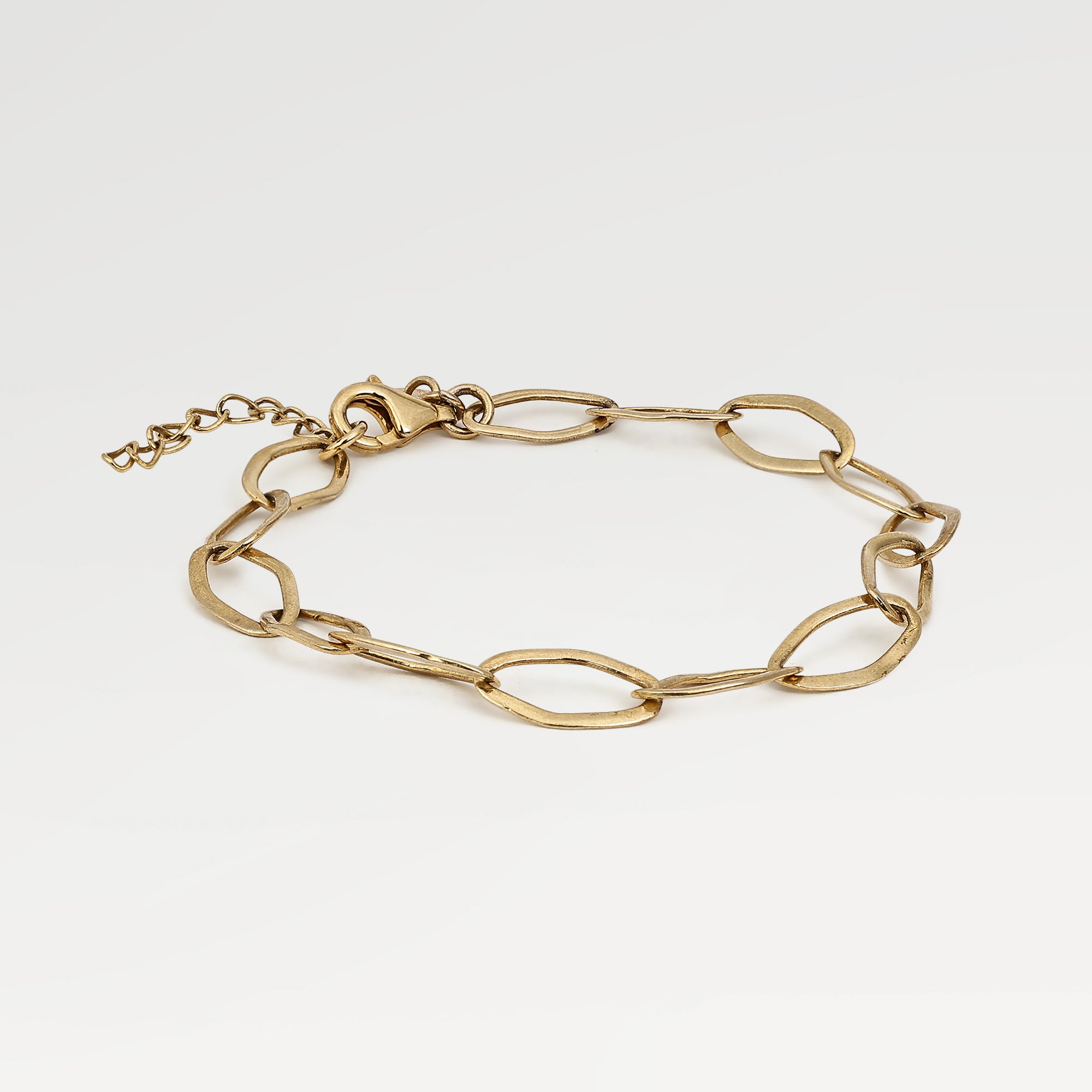 1 Micron Yellow Gold Plated Plain Organic Shape Link Bracelet