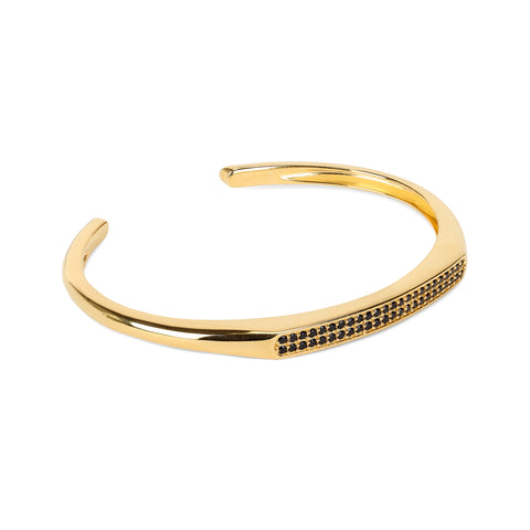 Zayn Silver Black Spinel Bangle
