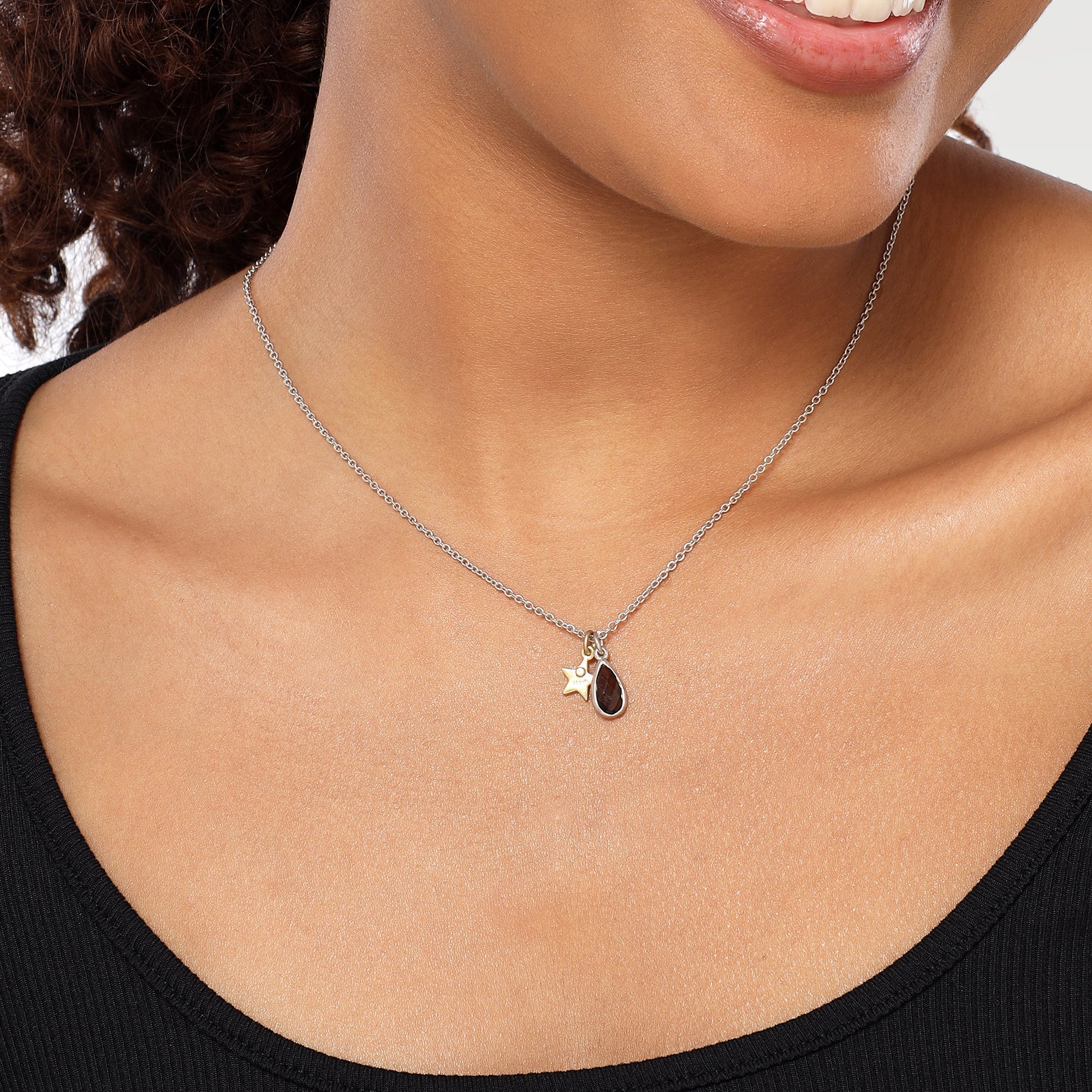 Lucy Two Tone Smoky Quartz Necklace
