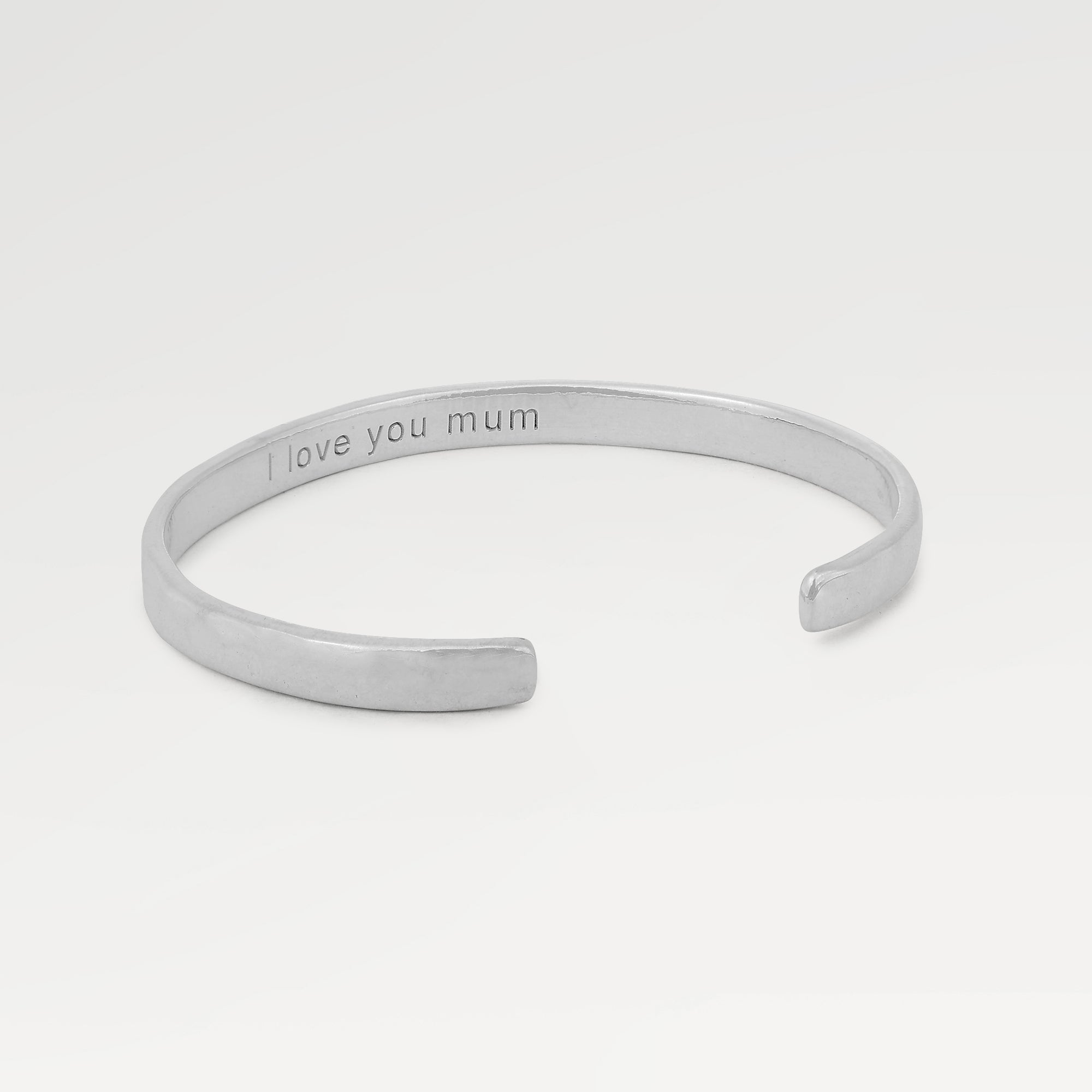High Polish Plain Cuff Bangles, 925 Sterling Silver High Polish