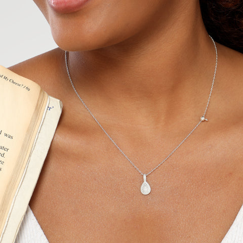 Jia Silver Embossed Necklace