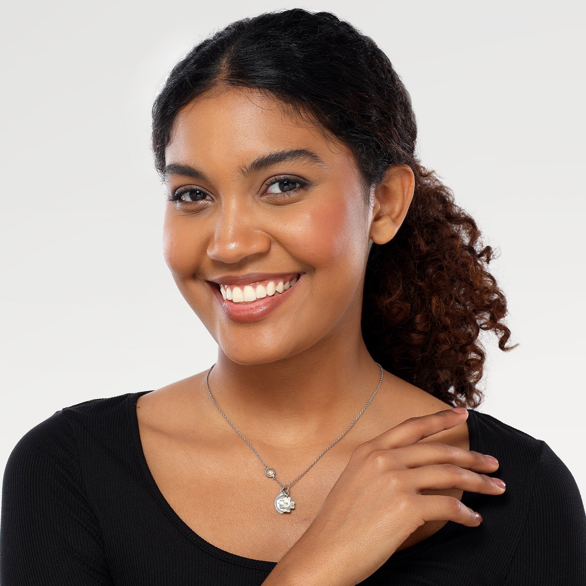 Anna Two Tone Blue Topaz Necklace
