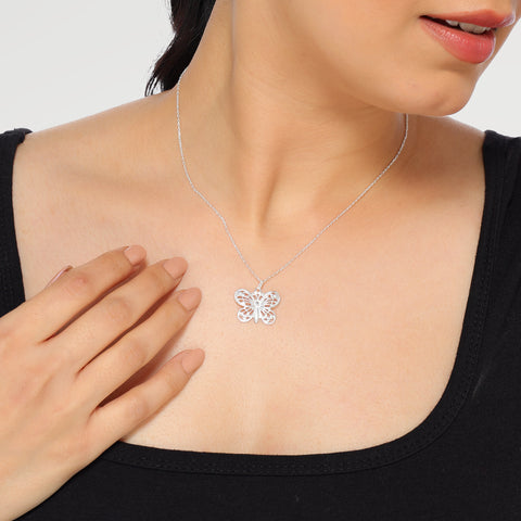 Ava Sterling Silver Butterfly Pendant