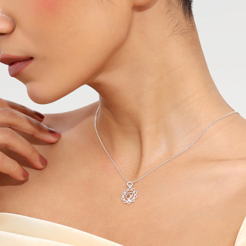 Lily Silver Plexus Chakra Pendant