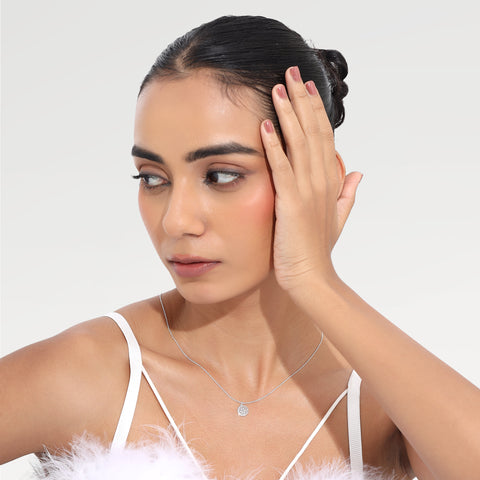 Rin Silver Floral Necklace