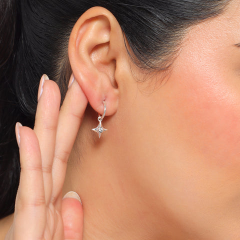 Aya Silver Star Earrings