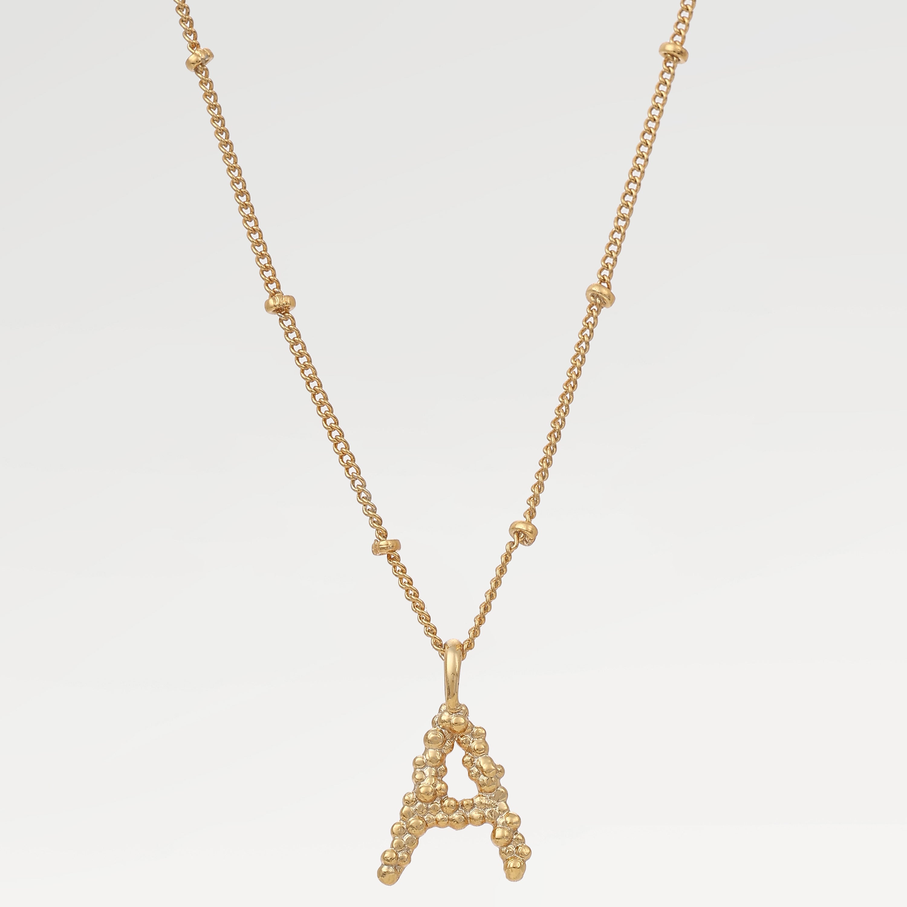 Lucy Embossed Alphabet Necklace