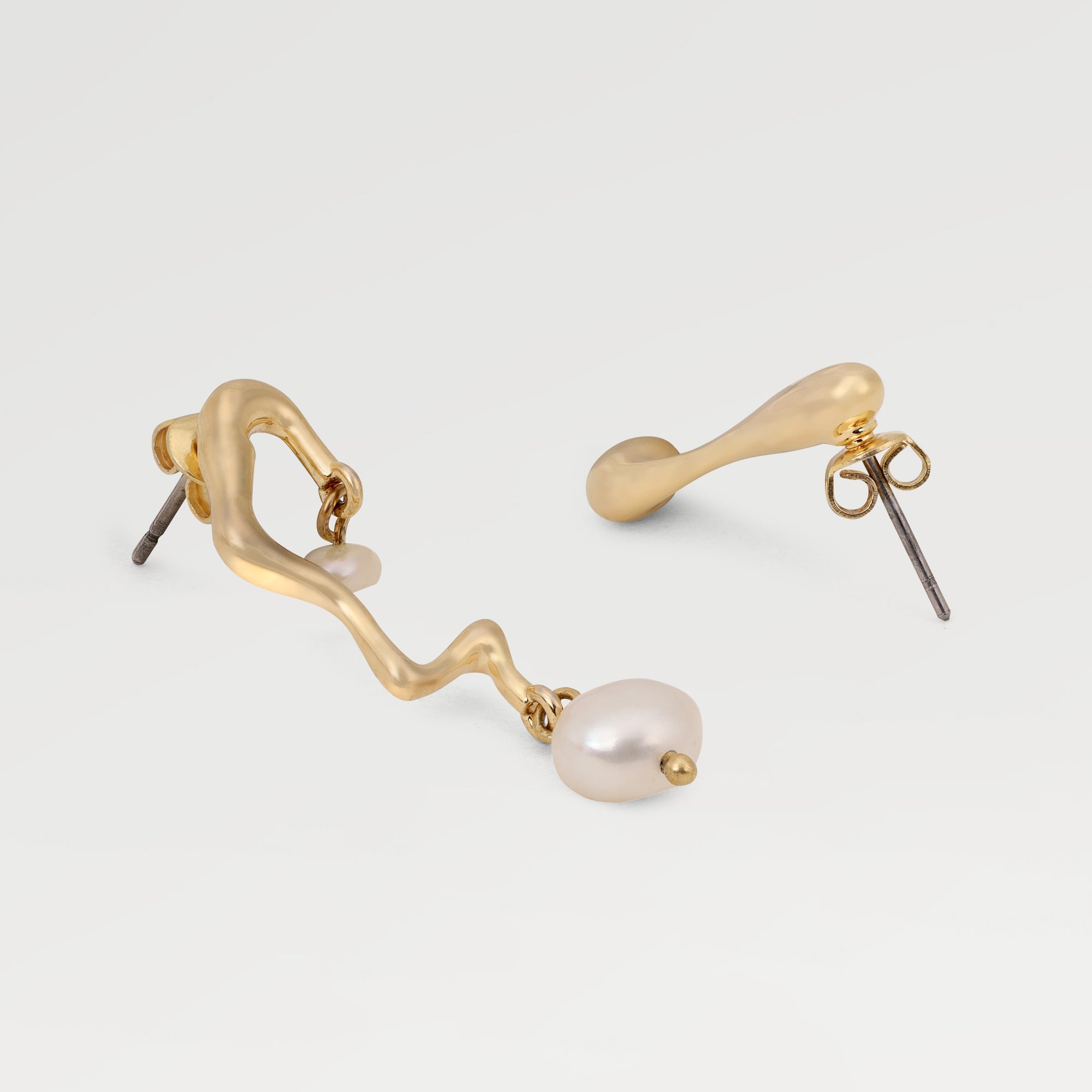 Kate Gold Plated Pearl Stud Earrings