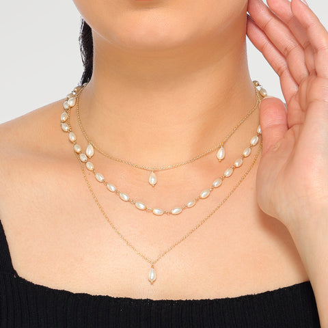 Myra Silver Pearl Necklace