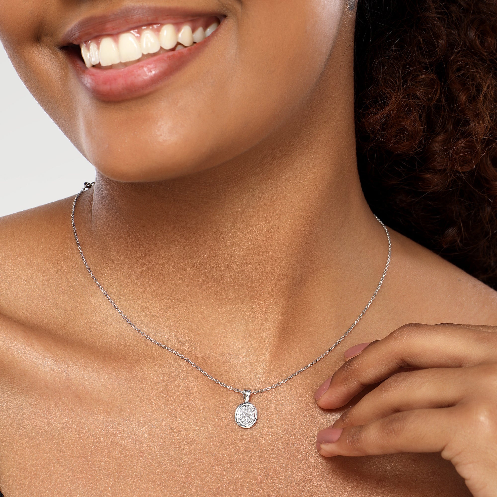 Zoe Rhodium Bar Zirconia Necklace